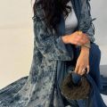 Middle Eastern Women cardigan Loose Tie Dye Abayas Casual Kaftan Arabian Maxi Dress Full Sleeve Open Front Jilbabs Without Hajib.