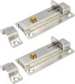 3 inch Stainless Steel Spring Loaded Automatic Door Latch ,2 Pack 3 Inch Door Latch Sliding Lock,Bar rel Bolt With Button,Suitable for Home,Hotel and Most Room Doors (Silver). 