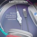 WESTPOINT Gaming Headphones WP-205 USB Headset with Mic, RGB Rainbow Backlit Virtual 7.1 Surround Sound Soft Memory Foam Earmuffs, Wired Headset for PC Laptop Desktop White. 