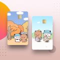 BuBu DuDu Cartoon Anime Spend Or Save Funny S On Off Ultra Thin No Fade Sticker Skin Cover Film For Debit Credit Card. 