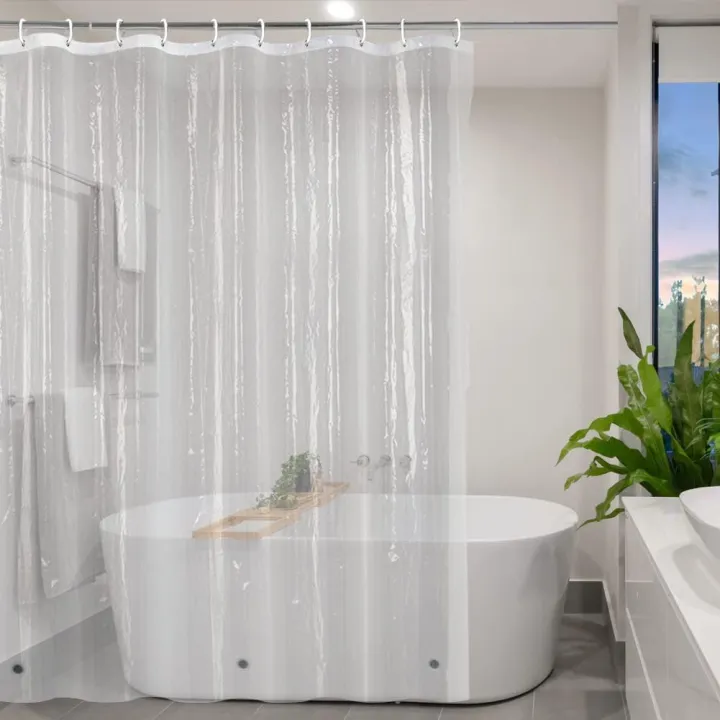 1pc%20Clear%20Shower%20Curtain%20Liner%20with%20Bottom%20Magnets%20&%20Metal%20Grommets-Plastic%20Lightweight%20Bathroom%20Curtain%20Bath%20Curtain%20Decor%20-%20Image%207