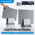 PULWTOP 11 IN 1 Vertical USB C Dock Stand with 2 HDMI 4K 60Hz, USB A/C 10Gbps, USBA 5Gbps, Ethernet, PD, for Type-C Laptops. 