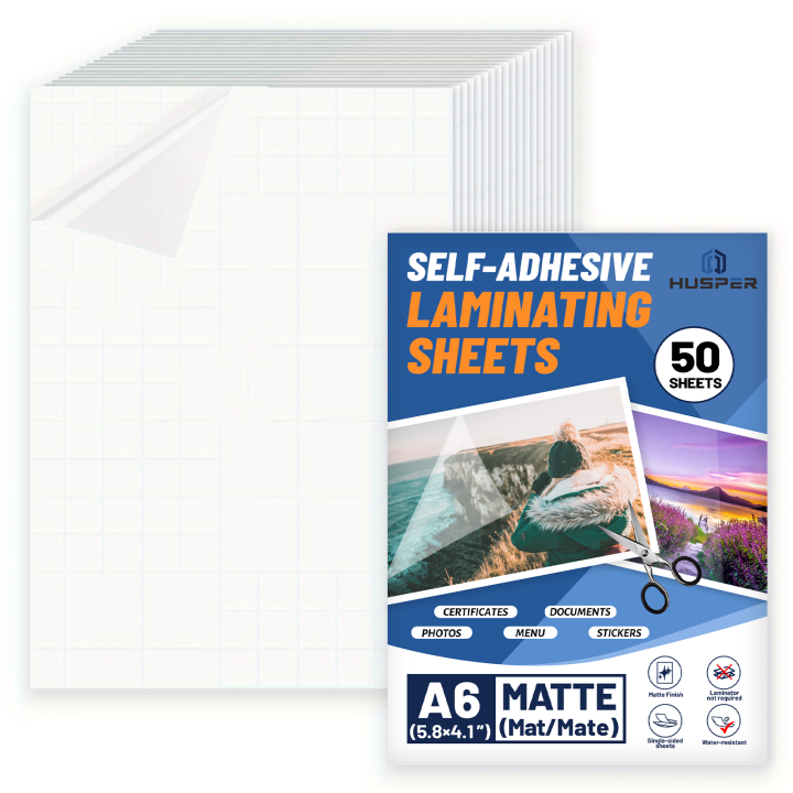 50%20Sheets%20A6%20Size%20Matte%20Finish%20Clear%20Cold%20Laminating%20Film%20Waterproof%20Self-Adhesive%20Document%20&%20Photo%20Protection%20Sheets%20-%20Image%202