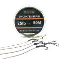 50m 8 Stand  Carp Fishing Line Soft Hook Link Carp Hooklink Uncoated Braid Line For Hair Rig 25 35LB Rigging Line. 