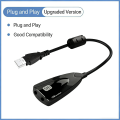 5HV2 stereo 7.1 channel with cable sound card USB sound card Computer games dedicated external high-end sound card. 
