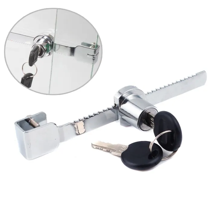 Sliding Glass Door Ratchet Lock With 2 Keys Suitable For 5-8mm Thick ...