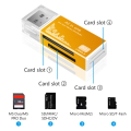 Alloy Card Reader 4 Ports USB2.0 Micro SD TF M2 MS Pro Duo MMC SDHC DV Phone Camera Memory Card Adapter with LED Indicator. 