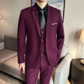 Men's High-Quality 3-Piece Business Casual Wedding Suit Vest Trousers Set Handsome Fashion Banquet Clothing S-6XL.