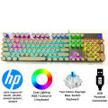 HP RGB Mechanical Gaming Keyboard GK100 GK100F LED Backlit, Anti-Ghosting, Wired USB, Blue Switches, Durable Keys, PC Laptop Compatible, Ergonomic Design for Esports Typing Setup. 