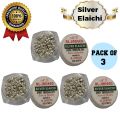 MD Saffron Blended Elaichi Silver Coated Flavored Cardamom Seeds,42g with box Premium  Mouth Freshener  Silver Elaichi Coted Elaichi. 