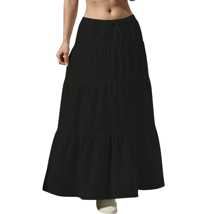 Women's%20Flared%20Ruffle%20Hem%20Maxi%20Skirt%20Fashion%20Women%20Solid%20Long%20Skirts%20Elastic%20Waist%20Elegant%20Long%20Skirt%20Spring%20Summer%20Cake%20Dress%20-%20Image%207