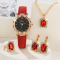 Womens Watches 5Pcs Set Luxury Rhinestone Women Fashion Elegant Wristwatch Quartz Watch For Girl WristWatch Bracelet Gift. 