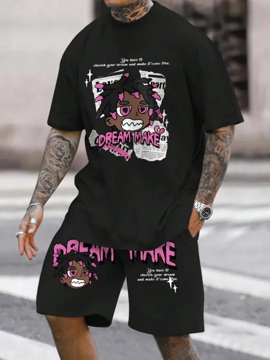 Men's%20round%20neck%20casual%20summer%20T-shirt,%20printed%20with%20cartoon%20characters%20and%20letter%20patterns,%20lightweight%20and%20breathable%20short%20sl%20-%20Image%203
