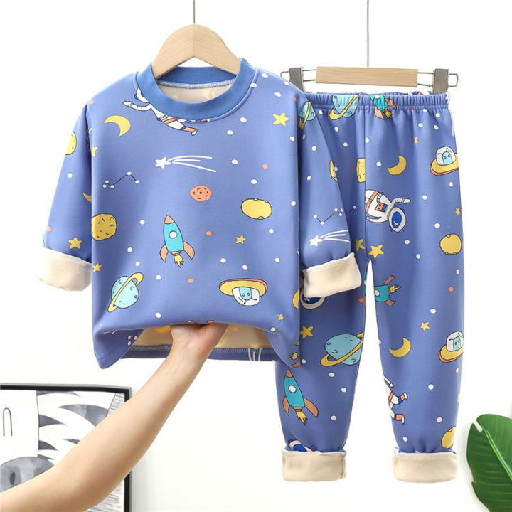 Kids%20Warm%20Pajama%20Sets%20Autumn%20Winter%20Plus%20Velvets%20Clothing%20Suits%20Boys%20Girls%20Fashion%20Print%20Pullover+Pants%202Pcs%20Outfits%201-14%20Years%20-%20Image%203