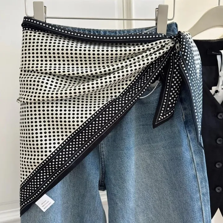 Fashion%20Multi-functional%20Floral%20Triangle%20Scarf%20Matching%20Pants%20Silk%20Satin%20Women's%20Necktie%20Decorative%20Headscarf%20Summer%20-%20Image%203