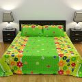 Double King Size (7 x 7.8 Feet) Cotton Blend Flat Type Hand Washable Bed Sheet Set With Matching 2 Pillow Covers. 