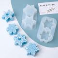 2 Holes 3D Snowflake Silicone Candle Mold Christmas Scented Candle Ornament Keychain Pendant Plaster Epoxy Resin Mold Craft Gift. 