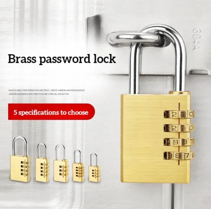 New Padlock Solid Brass Lock Digit Combination Password Secret Code for ...