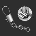 JSFUN 5 Size 100pcs/Pack Swivels Fishing Connector Pin Bearing Rolling Swivel Snap Fastlock Clips Fishhook Fishing Tackle.