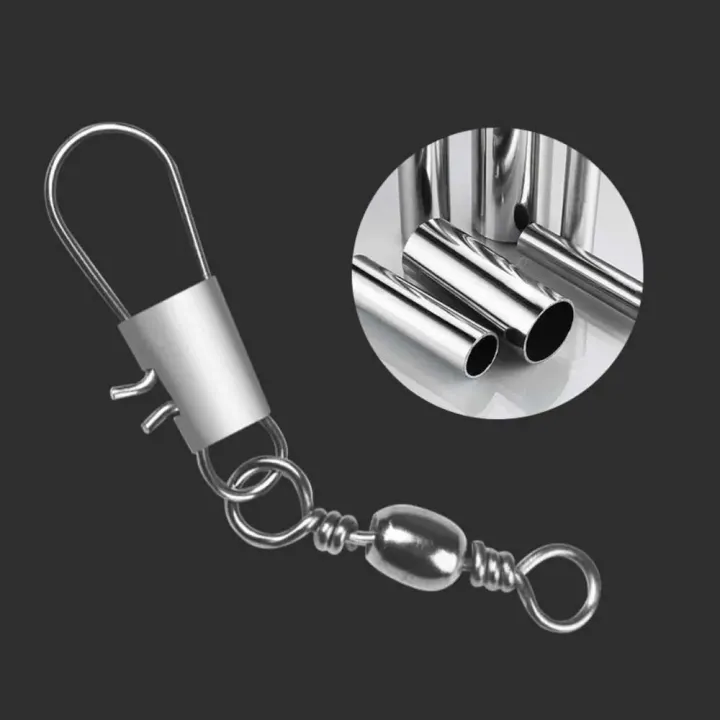 JSFUN%205%20Size%20100pcs/Pack%20Swivels%20Fishing%20Connector%20Pin%20Bearing%20Rolling%20Swivel%20Snap%20Fastlock%20Clips%20Fishhook%20Fishing%20Tackle%20-%20Image%206