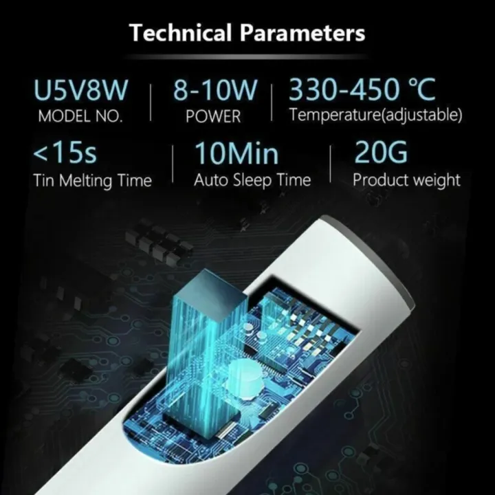 USB%20Iron%205V%208W/LCD%2080W%20Cordless%20Soldering%20Iron%20Tool%20Pen%20Portable%20Electric%20Powered%20Tip%20Kit%20Rechargeable&Temperature%20Adjustment%20-%20Image%205
