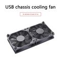 5V USB Router Cooling Fan DIY PC Cooler TV Box Wireless Silent Quiet DC USB Power 120mm 240mm Fan 12CM W/Screws Protective Net. 
