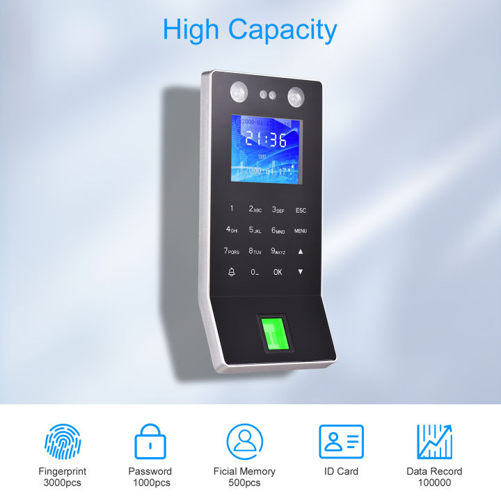 Face Recognition Fingerprint Password Attendance Machine Access Control ...