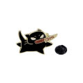 1pc Cute Cartoon Black Cat Enamel Brooch Creative Animal With A Knife In Mouth Lapel Pin Badge Backpack Clothing Hat Accessories.