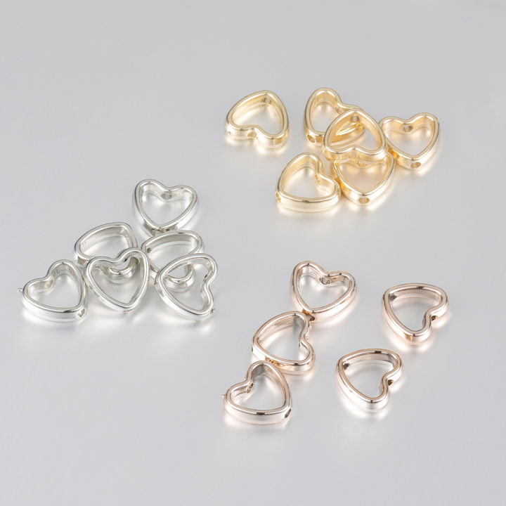 50pcs%20Heart%20Frame%20Wrapped%20Bead%20Double%20Stright%20Hole%20Spacers%20Loose%20Beads%20%20for%20Jewelry%20Making%20DIY%20Findings%20-%20Image%202