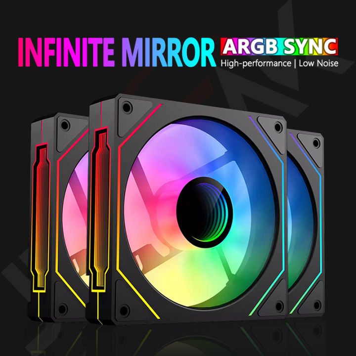 Mirror Fans Pc JUMPEAK MS120 120mm Case Fan 5V ARGB Infinite Mirror Effect Quiet 12cm ...