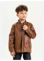 KIDS BROWN LEATHER JACKET. 