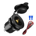 12V/24V Car Cigarette Lighter Socket Waterproof Marine ATV RV Cigarette Lighter Plug Socket Power Supply Socket Outlet Adapter. 