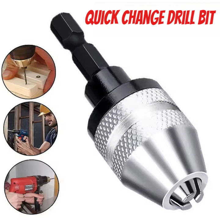 Keyless Drill Chuck Electric Drill Bits Adapter Motor Shaft Mini Chuck ...