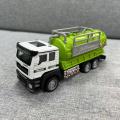 Children's alloy engineering vehicle set, boy inertial mixer truck, oil tanker, baby water pump truck, dump truck model. 