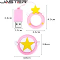Cartoon USB Flash Drive Cute Memory Stick Pink Stars Pen Drive Beautiful Girly Heart Key Chain Pendrive 128GB 64GB Gift for girl. 