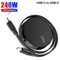 USB-C to USB-C Retractable PD240W Fast Charging Type-C Data Cable 1M Mobile Phone Charging Wire for iPhone 15/16 .