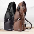 One Side Chest Bag With USB Charging Port for Men. 