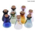 2Pcs Mini Glass Color Bottle Wishing Bottle Tiny Jars Vials Mini Storage Bottle.