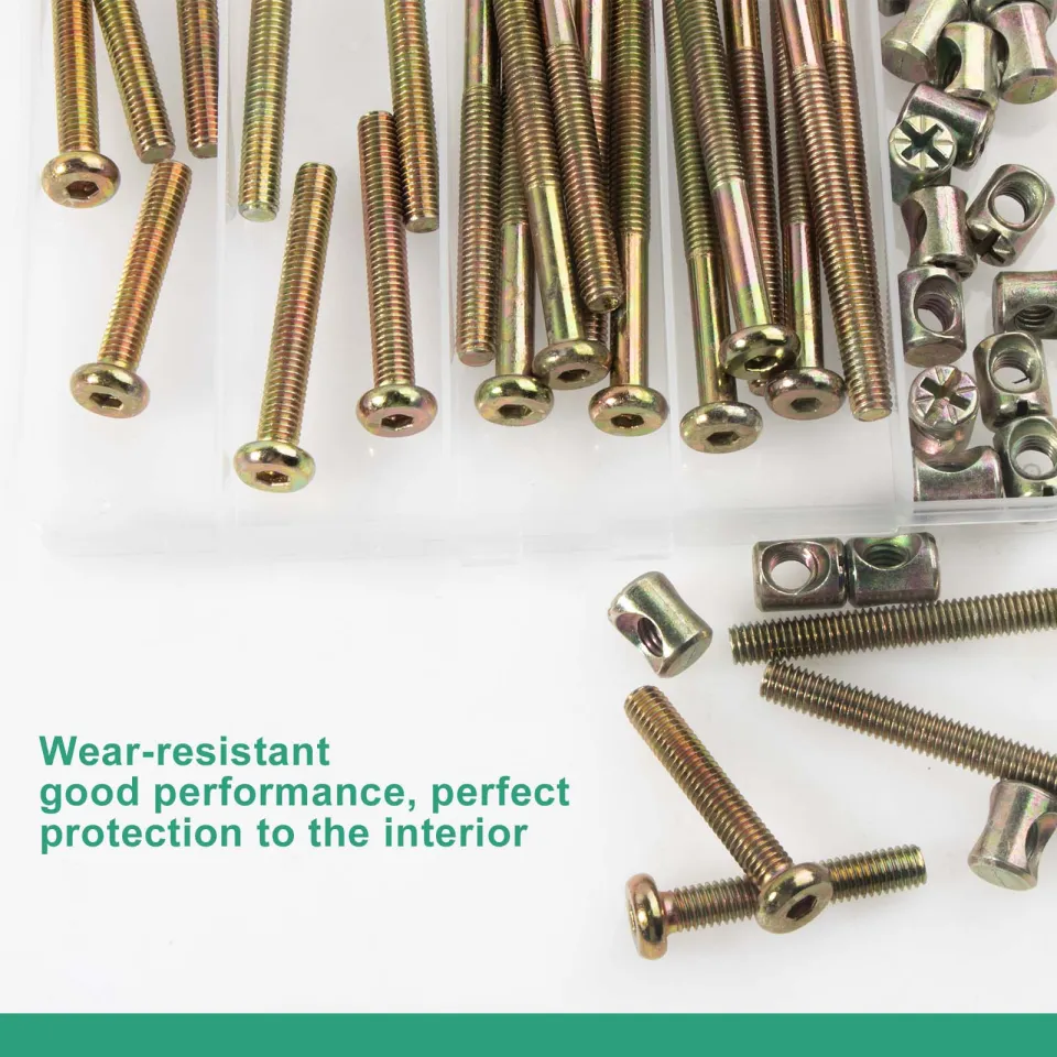 62pcs 6mm M6 Crib Screws Hardware Replacement Kit Baby Bed Frame