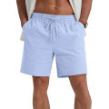 Summer New Men's Shorts Lightweight Breathable Casual Short Pants Cotton Linen Simple Style Daily Sweatpants Short Trousers.