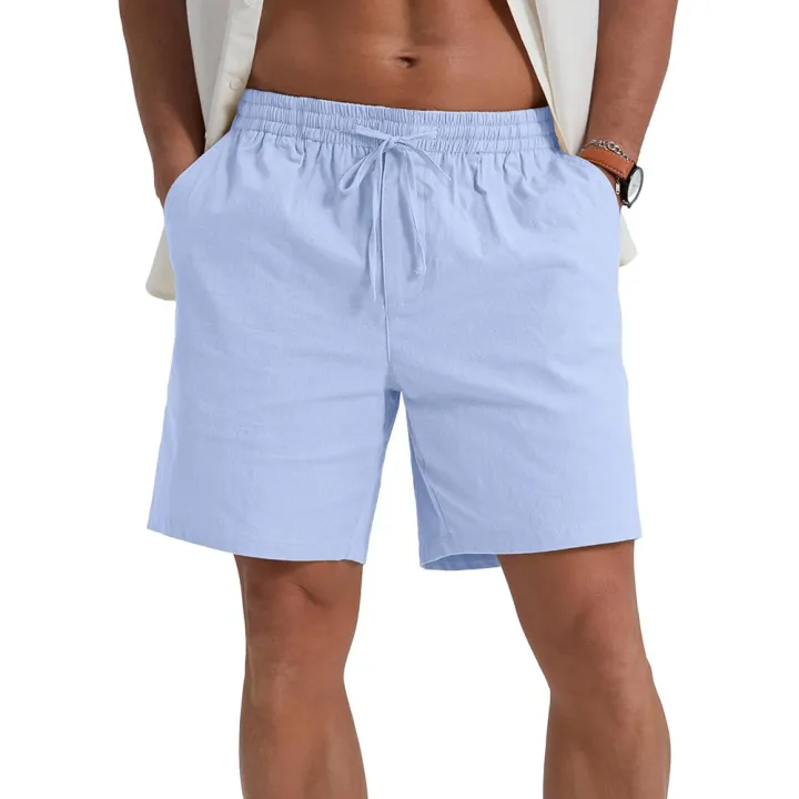 Summer%20New%20Men's%20Shorts%20Lightweight%20Breathable%20Casual%20Short%20Pants%20Cotton%20Linen%20Simple%20Style%20Daily%20Sweatpants%20Short%20Trousers%20-%20Image%203