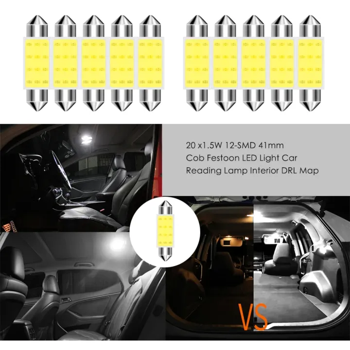 10Pcs/Lot%20C5W%20LED%20Bulb%20Festoon%2031/36/39/41mm%2012V%2024V%20COB%206500K%20White%20Car%20Interior%20Dome%20Reading%20Lights%20Trunk%20License%20Plate%20Lamp%20T%20-%20Image%204