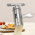 Press Pasta Machine Manual Noodle Maker Multifunctional Stainless Steel Making Spaghetti Fruits Juicer With 5 Pressing Moulds. 
