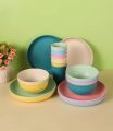 Wheat Straw Dinnerware Set Eco-friendly Safety Plates Cups Bowels Home Party Tableware Set Outdoor Camp Candy Colour Gift. 