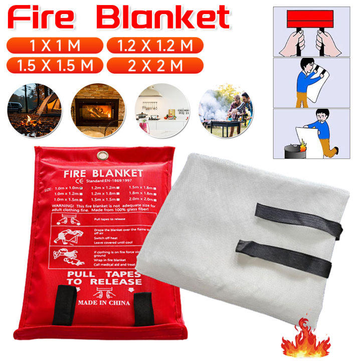 1.0*1.0M Fire Blanket Fighting Fire Extinguishers Tent Boat Emergency Blanket Survival Fiberglass Fire Shelter Safety Cover I.351860580 - View #4