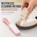 2-piece suede shoe cleaning kit, dry-use shoe cleaning eraser + soft bristle brush, waterless stain remover for nubuck sneakers. 