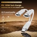 USB C Headphone and Charger Adapter 2 in 1 USB C to Aux Audio Jack with PD 100W Fast Charging Dongle Cable Cord for S23.