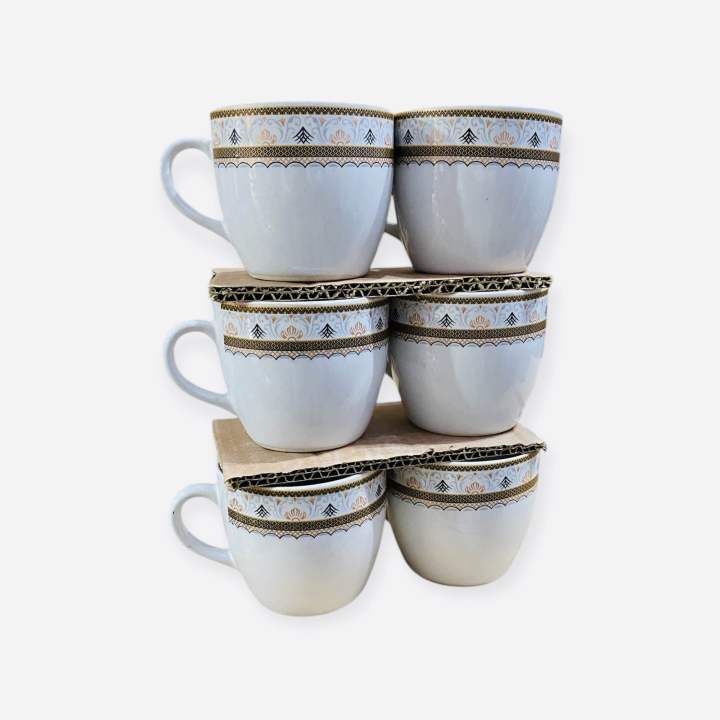 Pack of 6 Tea Cup / Mug Set Ceramic Material 200ml New style Set Multi Design