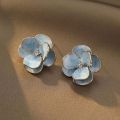 Fashion Jewelry Sweet Design Spring/Summer Blue Pink Enamel Flower High End Earrings Party Gifts for Women.