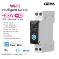 GEYA WiFi/ZigBee Smart Circuit Breaker MCB With Metering 63A DIN Rail for Smart Home Wireless Remote Control Switch by Tuya APP. 